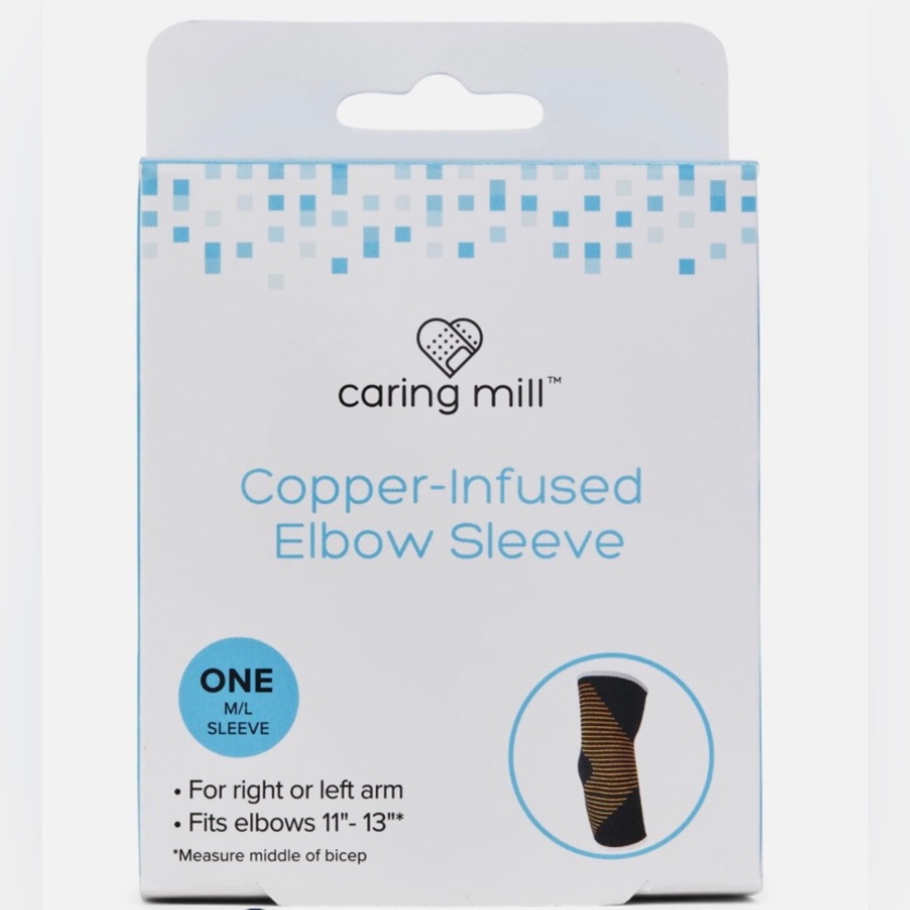 Caring Mill Copper-Infused Elbow Compression Sleeve, M/L